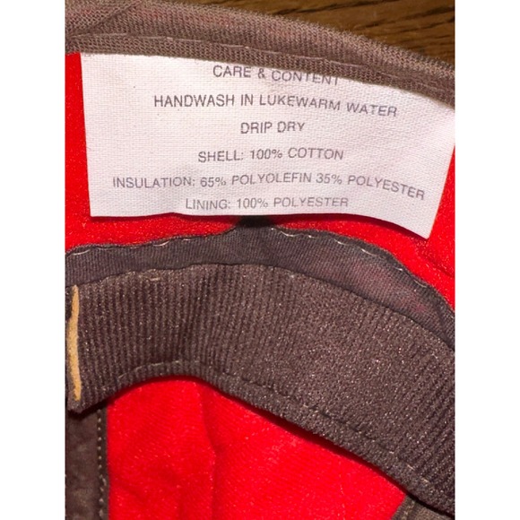 Carhartt Made in USA Small Cap Hat Cotton Canvas Tan Brown Red Lined - Picture 7 of 7